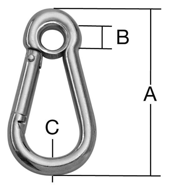 Vormann Feuerwehrkarabiner mit Auge 60 x 6 bis 6 mm, VE: 10 Stück, 007900757AV