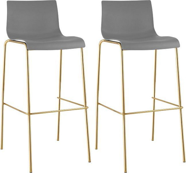 CLP Barhocker Hoover Kunststoff 4-Fuß Gold, grau, VE: 2 Stück, 327600
