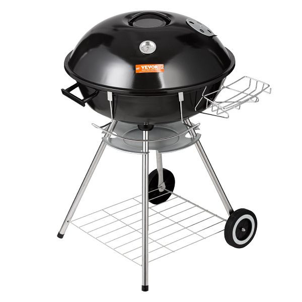 VEVOR Wasserkocher Holzkohlegrill Kugelgrill 56 cm tragbar Grill Kugelgrill mit Deckel, Aschetopf, PGLCJKETTLE22IHXUV0