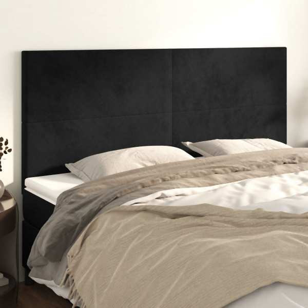 vidaXL Kopfteile 4 Stück Schwarz 80x5x78/88 cm Samt, 3116108