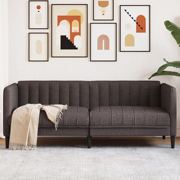 vidaXL Sofa 2-Sitzer Dunkelbraun Stoff, 372607, 8721012399938
