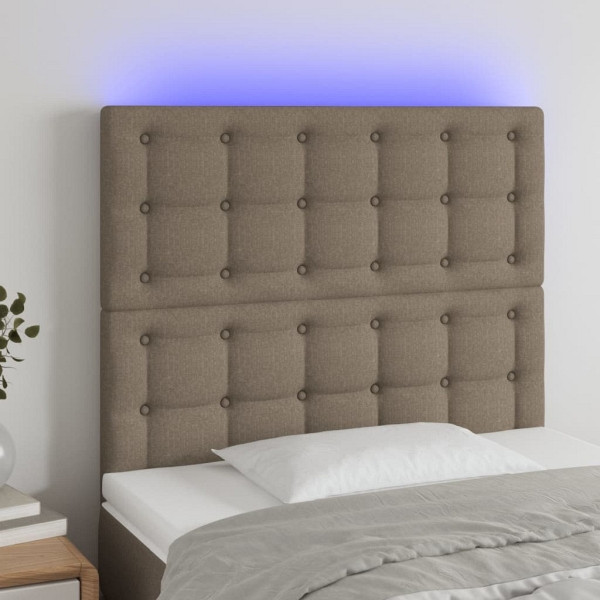 vidaXL LED Kopfteil Taupe 80x5x118/128 cm Stoff, 3122836