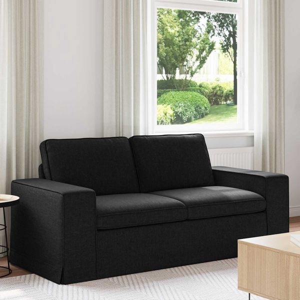 vidaXL Sofa 140cm Schwarz Metall, 42024392, 8721364376939