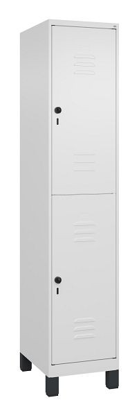 C+P Doppelstöckiger Spind Classic PLUS, Füße, 1950x400x500mm, 9016/9016, 080310-12 S10014