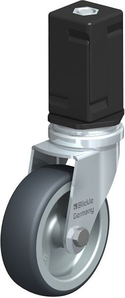 Blickle LRA-TPA 75G-EV07 Apparate-Lenkrolle mit Expander, Thermoplastisches Gummi-Elastomer, Grau, 847810