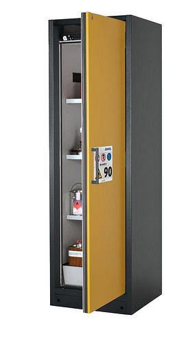asecos Feuerbeständiger Gefahrstoffschrank Select W-63R-O "one touch", 3 Einlegeböden, Tür gelb, 201464
