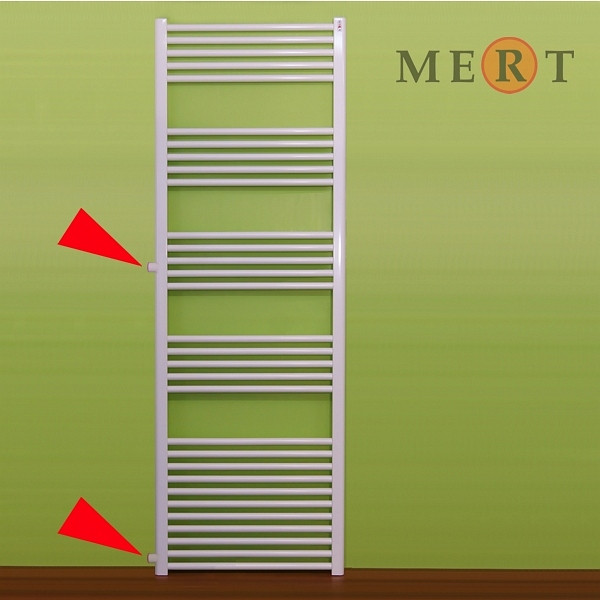 MERT Austauschheizkörper weiß, gerade, 300 x 1800 mm, Anschlussabstand an der Seite 900 mm, 1-30x180-ASR-90