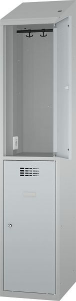 Eurobox Garderobenspind Strom, 1 Abteil, mit Steckdose, 400 mm, 1100-040102