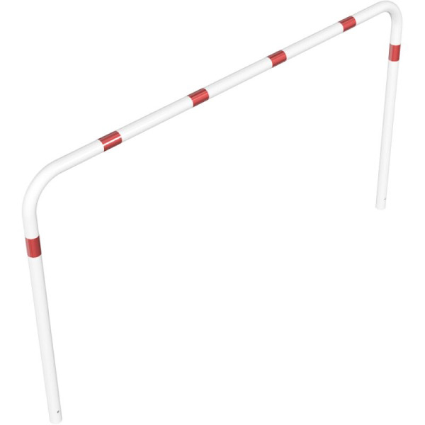 Stein HGS Anlehnbügel/Absperrbügel -Sylt-, 1400mm/1000mm/2500mm, weiß beschichtet mit rot reflektierenden Leuchtstreifen, Bügel: Ø 60 mm, 465.25b-wr