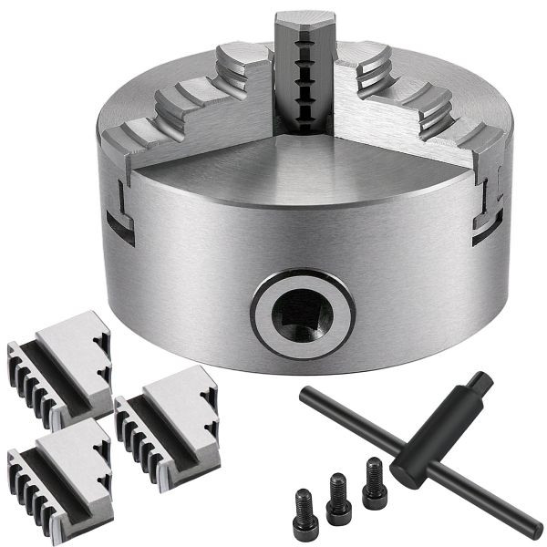 VEVOR 4" Selbstzentrierendes 3-Backen-Futter Drehmaschine Fräsen Innen-Außen-Schleifmaschinen, KPK11-100KPZFZ001V0