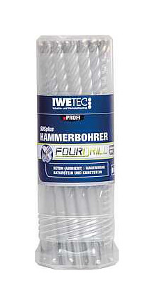 Iwetec SDS-Hammerbohrer FourDrill, 5 x 110 x 50 mm, VE: 15 Stück, 74901805011015