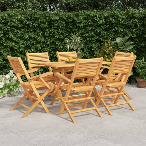 vidaXL 7-teilig Garten-Essgruppe Massivholz Teak, 3155014