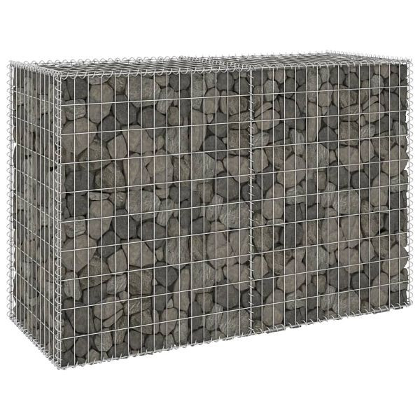 vidaXL Gabionenwand mit Abdeckung Verzinkter Stahl 150x60x100 cm, 147814
