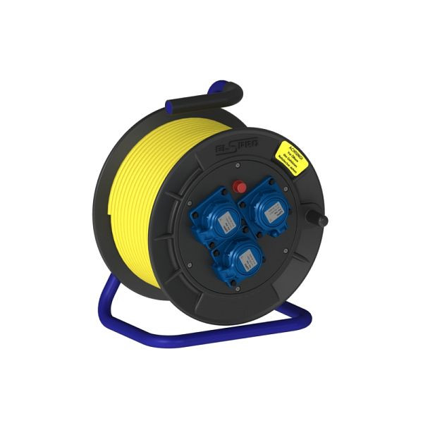 ELSPRO Kabeltrommel aus Vollgummi LRX, Länge: 50 m, Querschnitt 3 G 2,5 mm², Stecker Schuko IP 66/68, 4X00066