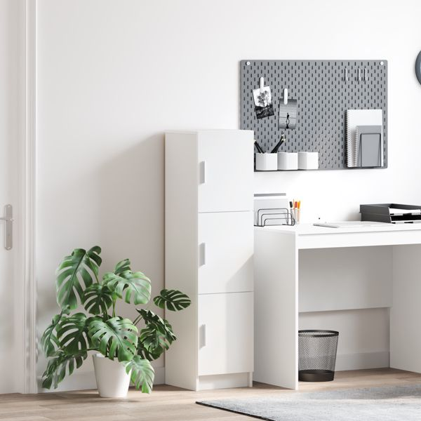 vidaXL Highboard Weiß 31,5 x 32 x 124 cm Holzwerkstoff, 869346