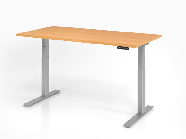 Hammerbacher Schreibtisch XDKB16, 160 x 80 cm, Platte: Buche, 25 mm dick, ABS-Dickkante, Rechteckform, VXDKB16/6/S