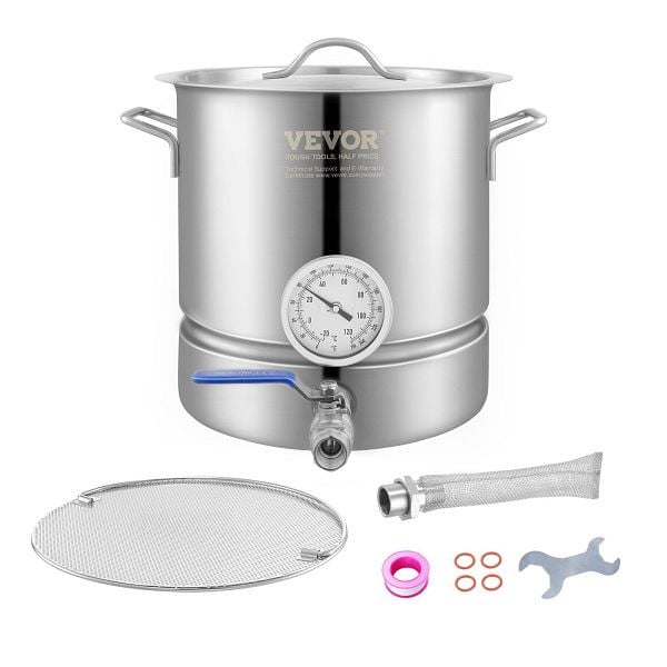 VEVOR Braukessel Bierbrauanlage Heimbrauanlage 5 Gal Brauerei Gärtopf Edelstahl, DWDJQFNJH5JLT2KMJV0