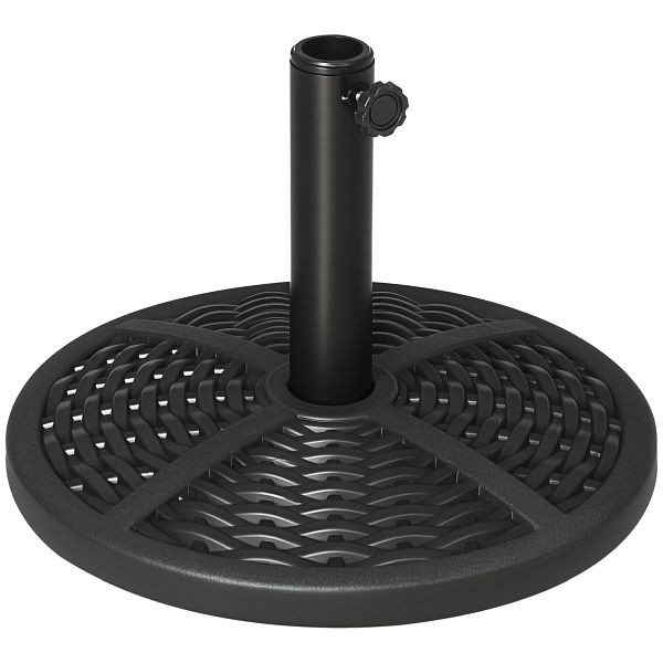 Outsunny Sonnenschirmständer aus Beton, Schirmständer mit Stahlrohr, Rund Schirmhalter, für Balkon, Terasse, Garten, Schwarz, 84D-170V01BK