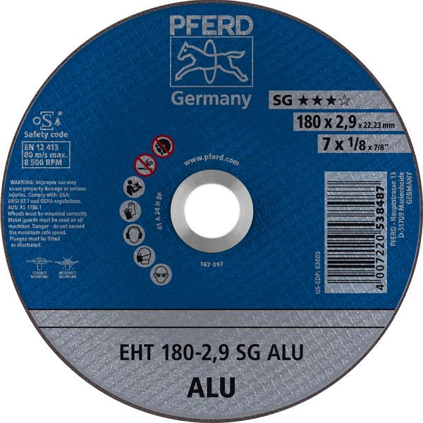 Pferd Trennscheibe EHT 180-2,9 SG ALU, VE: 25 Stück, 61326323