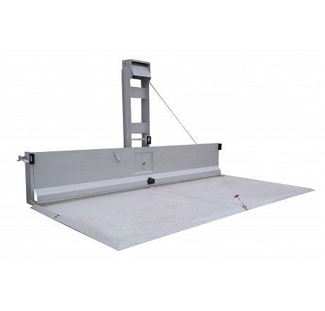 Cemo Abfüllplatz klappbar, zur Aufstellung im Freien, mit Kettenzug an Stütze, 500 x 284 x 316 cm, 10754