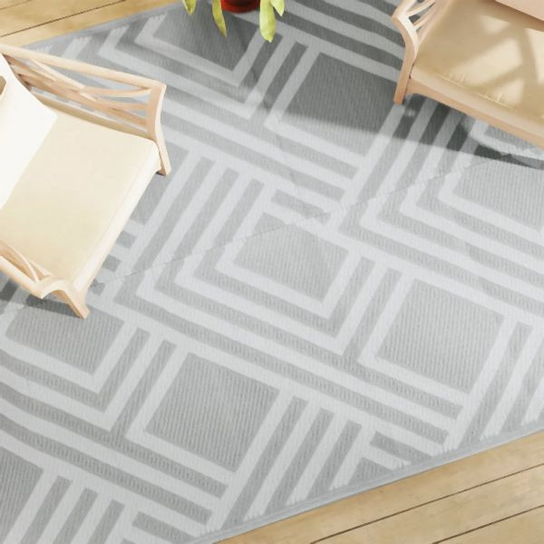 vidaXL Outdoor-Teppich ARAKIL Grau 190x290 cm PP, 368564