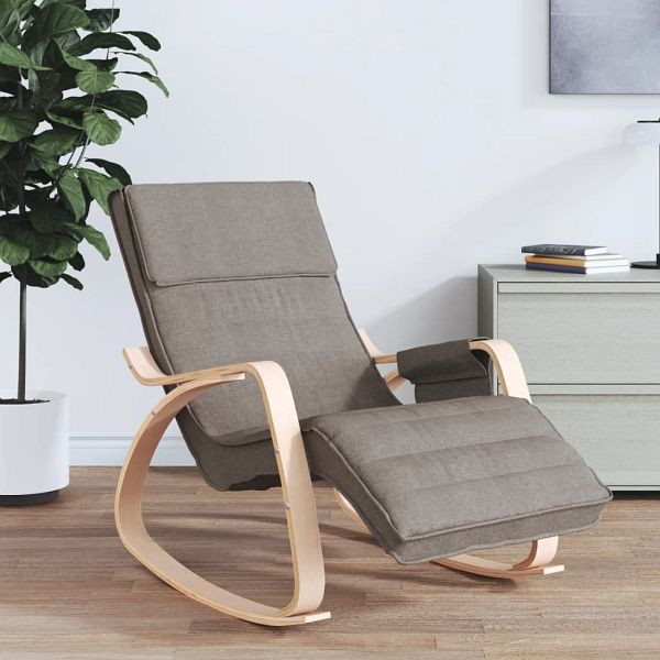 vidaXL Schaukelstuhl Taupe Stoff, 351079, 8720845742898