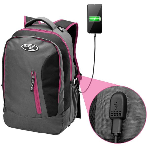 monzana Sportrucksack Grau/Pink 34L, 107621, 4251776918914