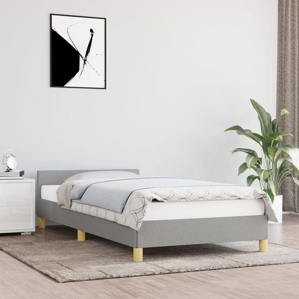 vidaXL Bettgestell mit Kopfteil Hellgrau 80x200 cm Stoff, 347367
