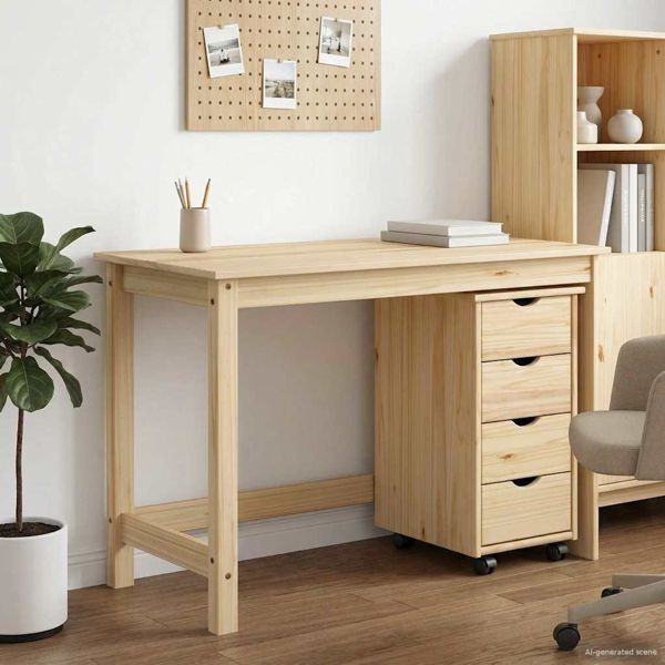 vidaXL Schreibtischschrank-Set 2 stk. Braun Massives Kiefernholz, 3438774