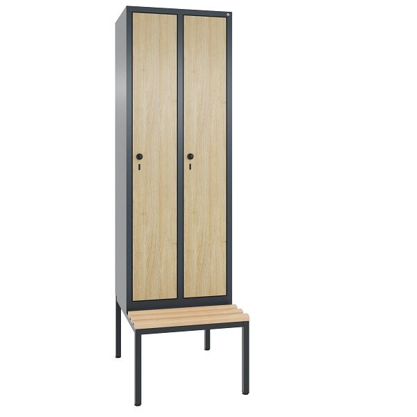 C+P Spind Evolo, 2 Abteile, H2090xB610xT815 mm, Anthrazit/MDF Eiche, 48050-20 S10717