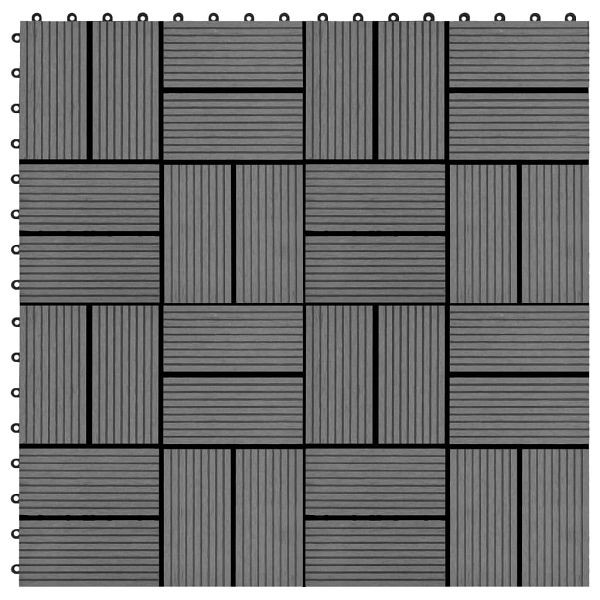 vidaXL 22 Stück Terrassenfliesen 30 x 30 cm 2 qm WPC Grau, 277807