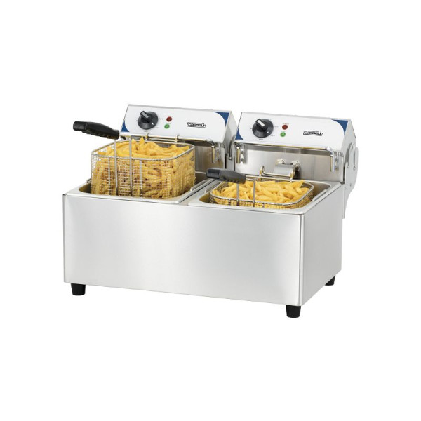 Casselin Fritteuse 2 x 7L mit Ablasshahn, L 560 x T 518 x H 455 mm, CFE72B