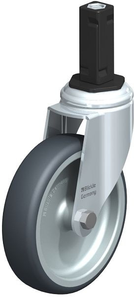 Blickle LKRA-TPA 126G-11-EV13 Apparate-Lenkrolle mit Expander, Thermoplastisches Gummi-Elastomer, Grau, 847898