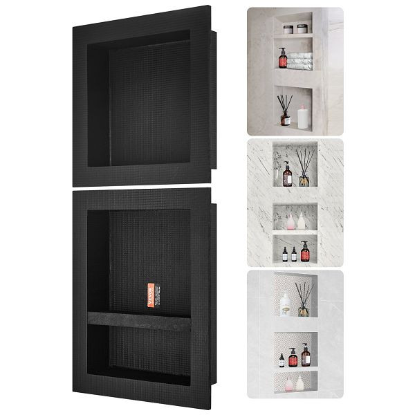 VEVOR Wandnische 10x40,64x101,6cm Befliesbar Dreilagig Wasserdicht Rückwandmaterial (XPS, Holz, Zement) Geeignet für Badezimmer, SLLYBK3C16YCJMSU0V0