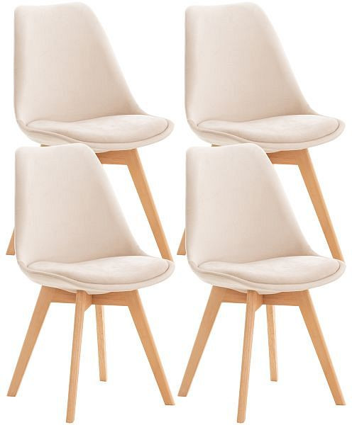 CLP 4er Set Stuhl Linares Samt, beige, 316866, 4251756442873