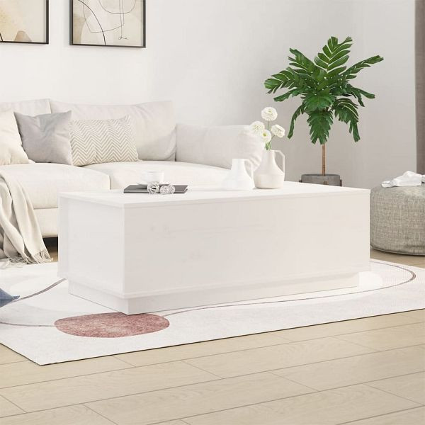 vidaXL Couchtisch Weiß 100x50x35 cm Massivholz Kiefer, 813421