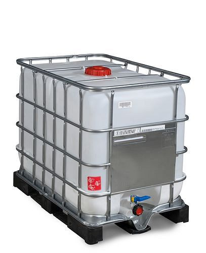 DENIOS IBC Gefahrgut-Container, PE-Palette, 600 l, Öffnung NW150, Auslauf NW50, 266162