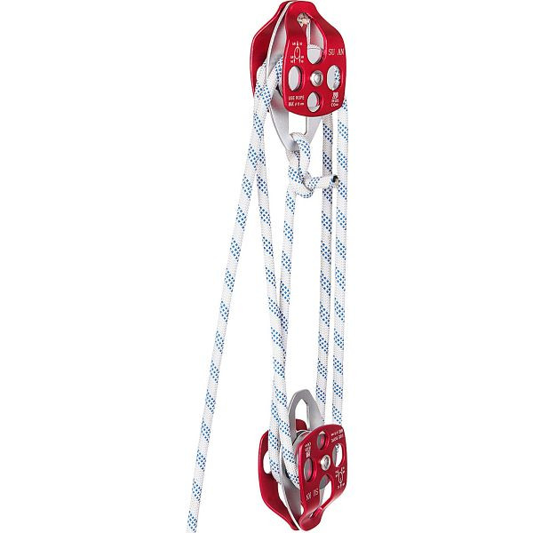 VEVOR Twin Sheave Block und Tackle 7700LBS Pulley 150Ft 1/2In Double Braid Rope, SHLSJTZ12MM46MJLSV0