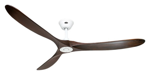 CasaFan Deckenventilator Eco Genuino 180 Lack matt weiß-Massivholz Nussbaum gebeizt, 318019