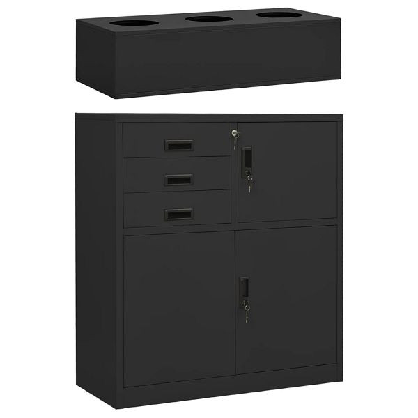 vidaXL Büroschrank mit Pflanzkasten Anthrazit 90x40x125 cm Stahl, 3095269