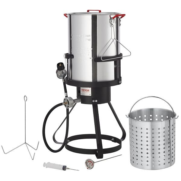 VEVOR 30 Qt Truthahn-Fritteuse, Propankessel, Dampfgarer, Suppentopf, Aluminium, für den Außenbereich, H30QT54000BTU6SIHV0