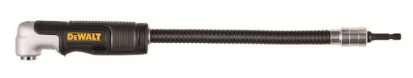 DeWalt 1/4" Winkelbohrvorsatz, bestehend aus Basiskopf, zusätzlichem Handgriff und flexibler Verlängerung, DT20502-QZ
