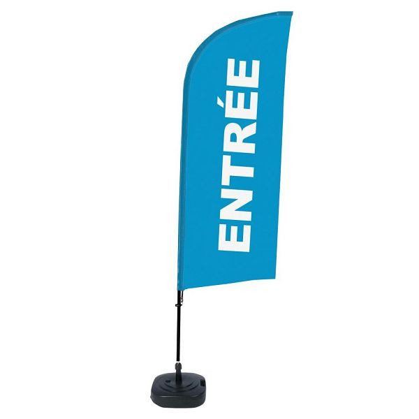 Showdown Displays Beachflag Alu Wind Komplett-Set Eingang Blau Französisch, BFAW310-WT21-I599
