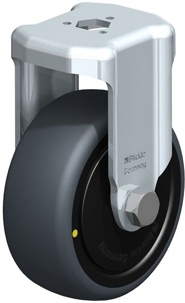 Blickle BKRA-TPA 80K-ELS-FK Apparate-Bockrolle mit Rückenloch, Thermoplastisches Gummi-Elastomer, Grau, 717082