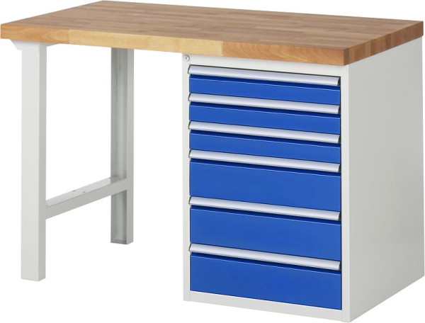 RAU Werkbank Serie 7000 - Modell 7515, B1250 x T700 x H890 mm, 13-7515A1-127B4M.11