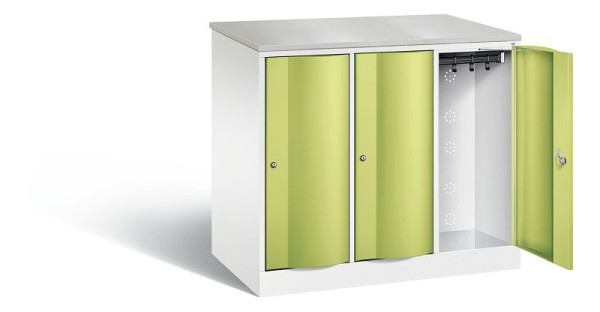 C+P XL-Schließfachschrank Resisto, H1077xB1148xT640mm, Farbe: Verkehrsweiß / Viridingrün, 8271-373 S10073