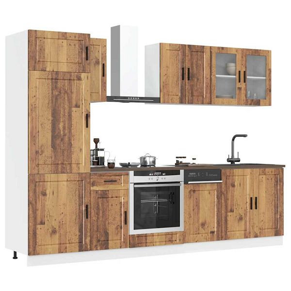 vidaXL 8-tlg. Küchenschrank-Set Kalmar Altholz-Optik Holzwerkstoff, 3314819