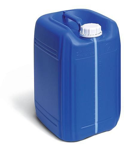 DENIOS Kunststoffkanister aus Polyethylen (PE), 20 Liter, blau, mit Sichtstreifen, 279-042