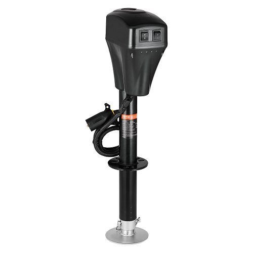 VEVOR Elektrischer Anhängerheber 2267 kg, mit 7-poligem Stecker, manueller Kurbel, 255-860 mm Hub, für Trailer, schwarz, DDTCQJDDDKCGXMS1PV9