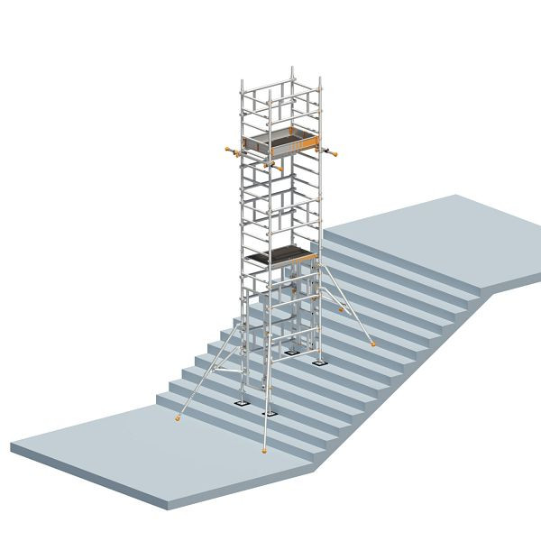 Layher SoloTower Aluminium-Fahrgerüst mit Treppenkit, Standhöhe 5m, 1600195